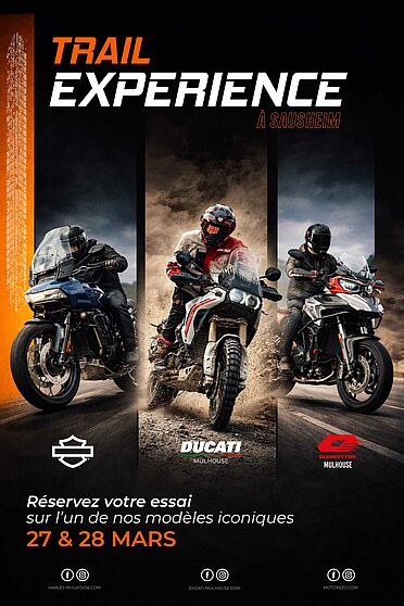TRAIL EXPERIENCE  Harley-Davidson - Ducati - QJMOTOR les 27&28 mars