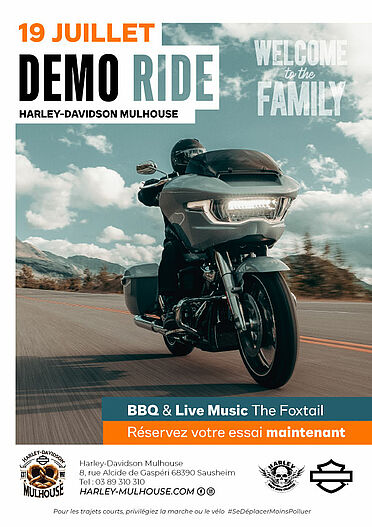 DEMO RIDE HARLEY-DAVIDSON MULHOUSE  LE 19 JUILLET