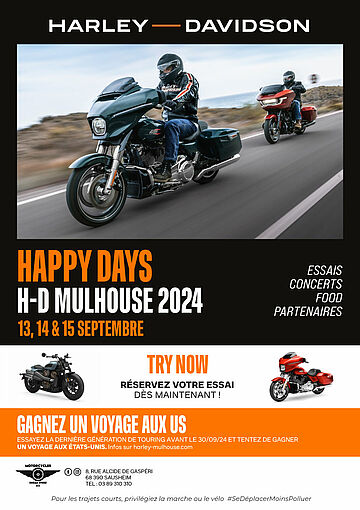 PORTES OUVERTES HARLEY-DAVIDSON MULHOUSE LES 13,14 et 15 SEPTEMBRE